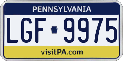 PA license plate LGF9975