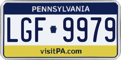 PA license plate LGF9979