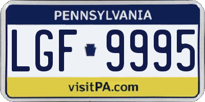 PA license plate LGF9995