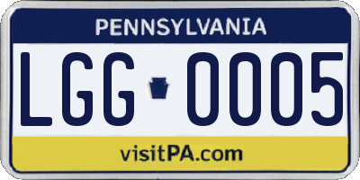 PA license plate LGG0005