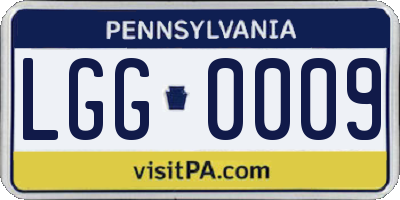 PA license plate LGG0009
