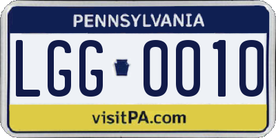 PA license plate LGG0010