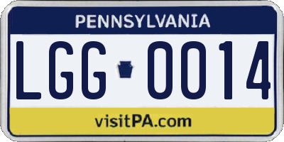PA license plate LGG0014