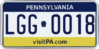 PA license plate LGG0018