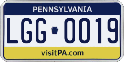 PA license plate LGG0019