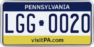 PA license plate LGG0020