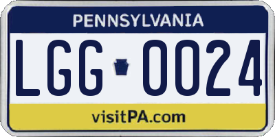 PA license plate LGG0024