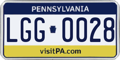 PA license plate LGG0028
