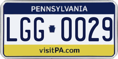 PA license plate LGG0029