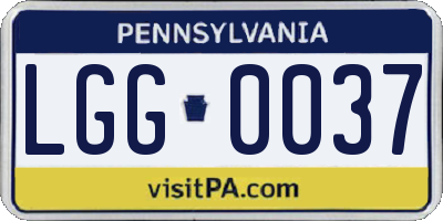 PA license plate LGG0037