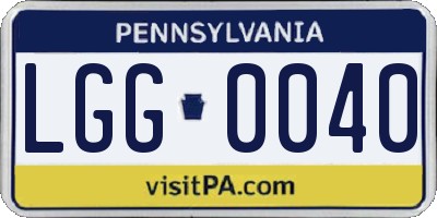 PA license plate LGG0040