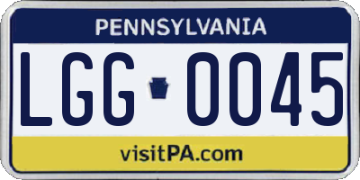 PA license plate LGG0045