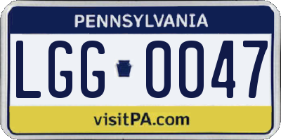 PA license plate LGG0047