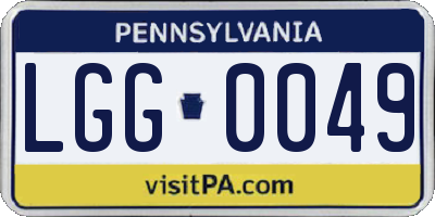 PA license plate LGG0049