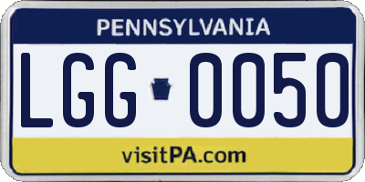 PA license plate LGG0050
