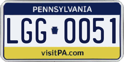 PA license plate LGG0051
