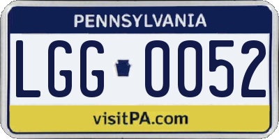 PA license plate LGG0052