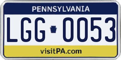 PA license plate LGG0053