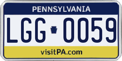 PA license plate LGG0059