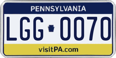 PA license plate LGG0070