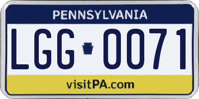 PA license plate LGG0071
