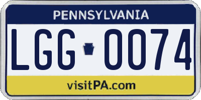 PA license plate LGG0074