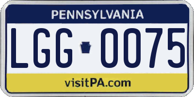PA license plate LGG0075