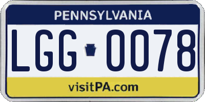 PA license plate LGG0078