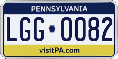 PA license plate LGG0082