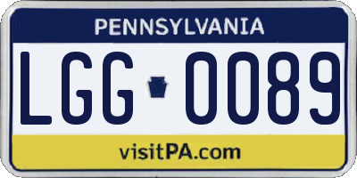 PA license plate LGG0089