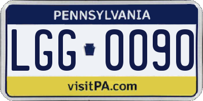 PA license plate LGG0090