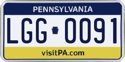 PA license plate LGG0091