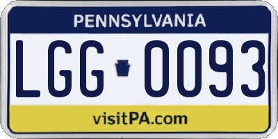 PA license plate LGG0093
