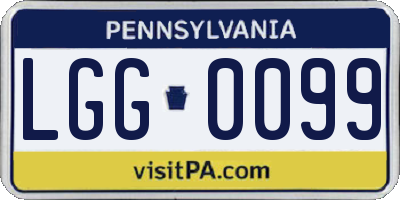 PA license plate LGG0099