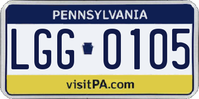 PA license plate LGG0105