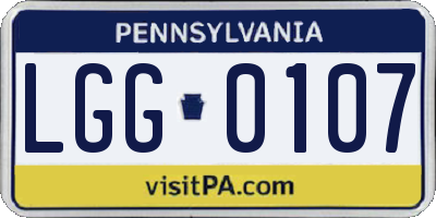 PA license plate LGG0107