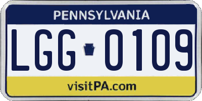 PA license plate LGG0109
