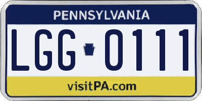 PA license plate LGG0111