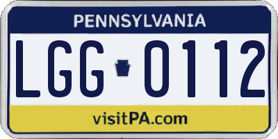 PA license plate LGG0112