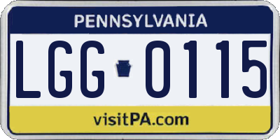 PA license plate LGG0115