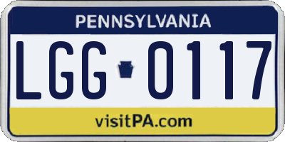 PA license plate LGG0117