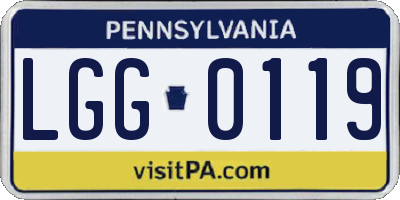 PA license plate LGG0119