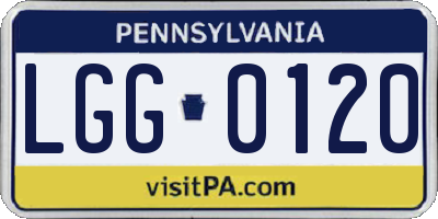 PA license plate LGG0120