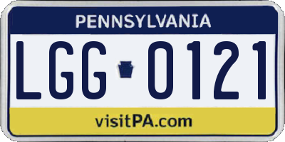 PA license plate LGG0121