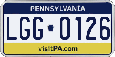 PA license plate LGG0126