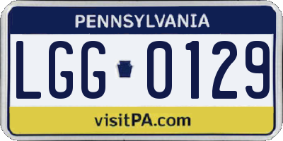 PA license plate LGG0129