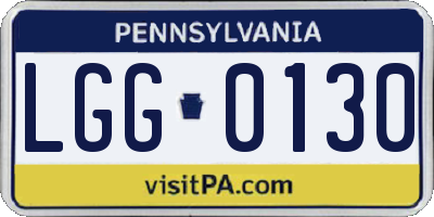 PA license plate LGG0130