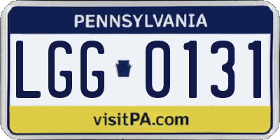 PA license plate LGG0131