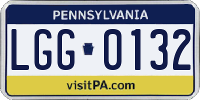 PA license plate LGG0132