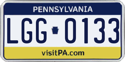 PA license plate LGG0133